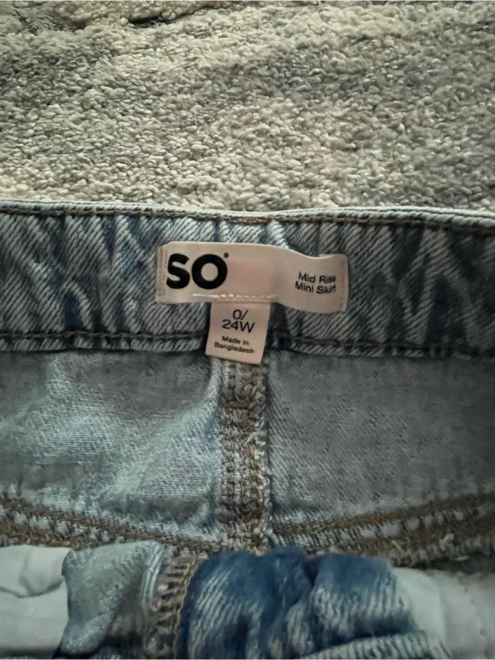 SO mini denim skirt